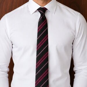ISAIA 7-Fold Textured Silk Tie in Regimental Striped Pink, Deep  Pink and Brown